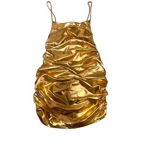 Rose Gold Metallic Midi Dress